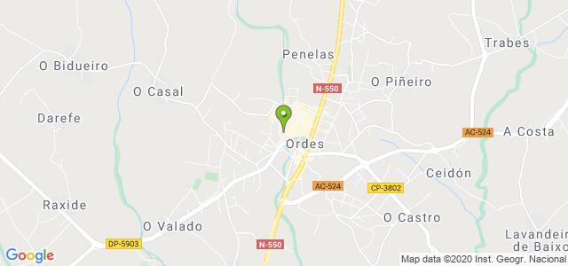 mapa de oficina registro civil de ordes