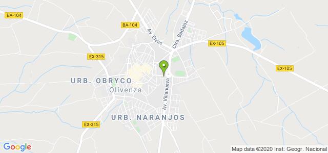 mapa de oficina registro civil de olivenza