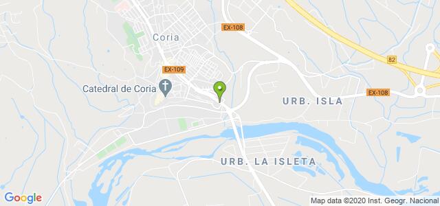 mapa de registro civil de coria